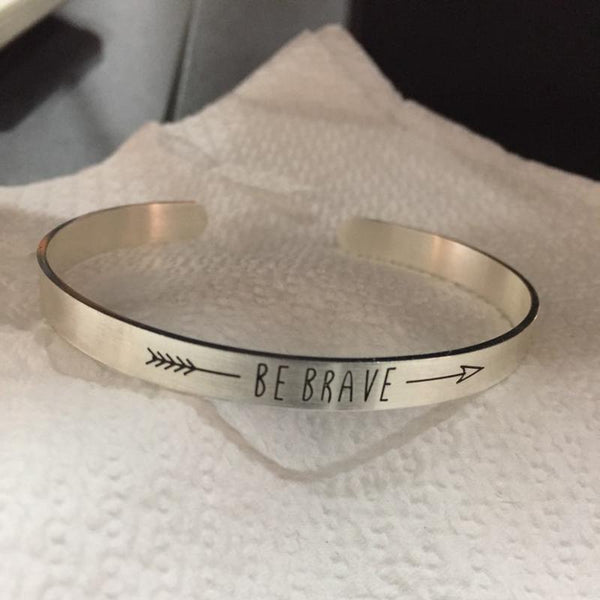 Be Brave Inspirational Quote Bracelet