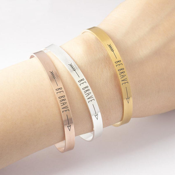 Be Brave Inspirational Quote Bracelet