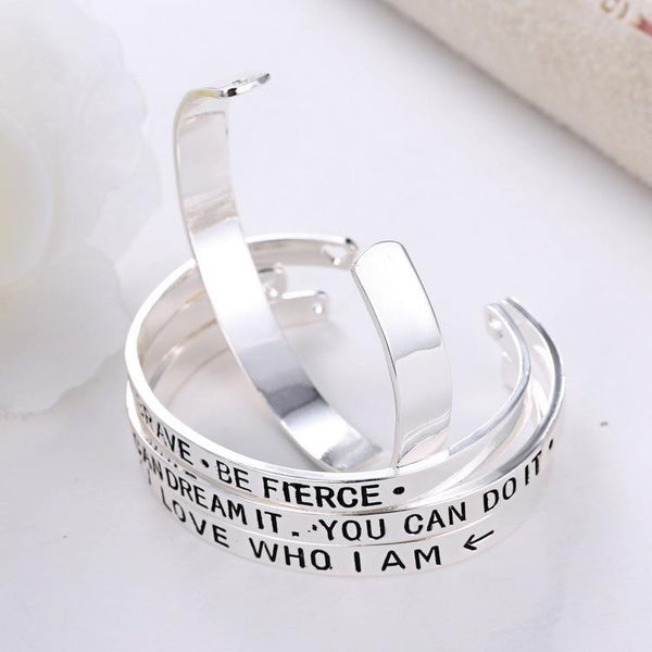 Inspirational Quote Cuff Bracelet