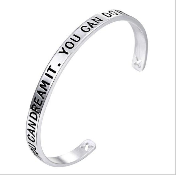 Inspirational Quote Cuff Bracelet